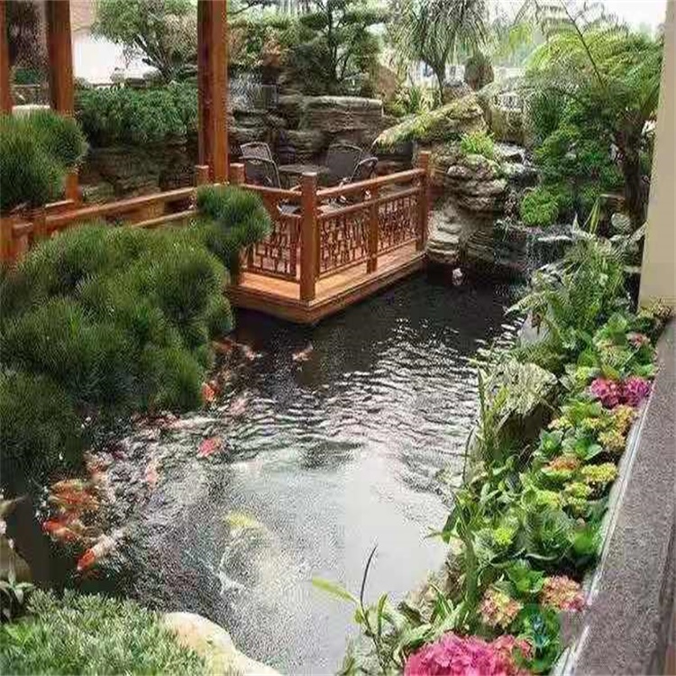 唐县别墅庭院景观设计鱼池